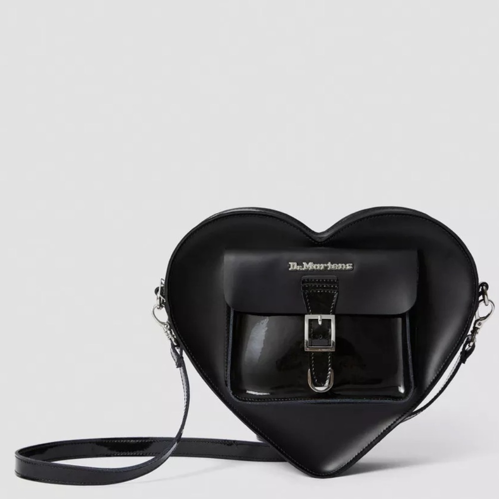 Dr. Martens Black Heart Crossbody Bag with Sleek Design